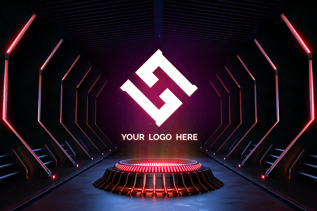 炫酷科技感金属质感LOGO展示样机素材