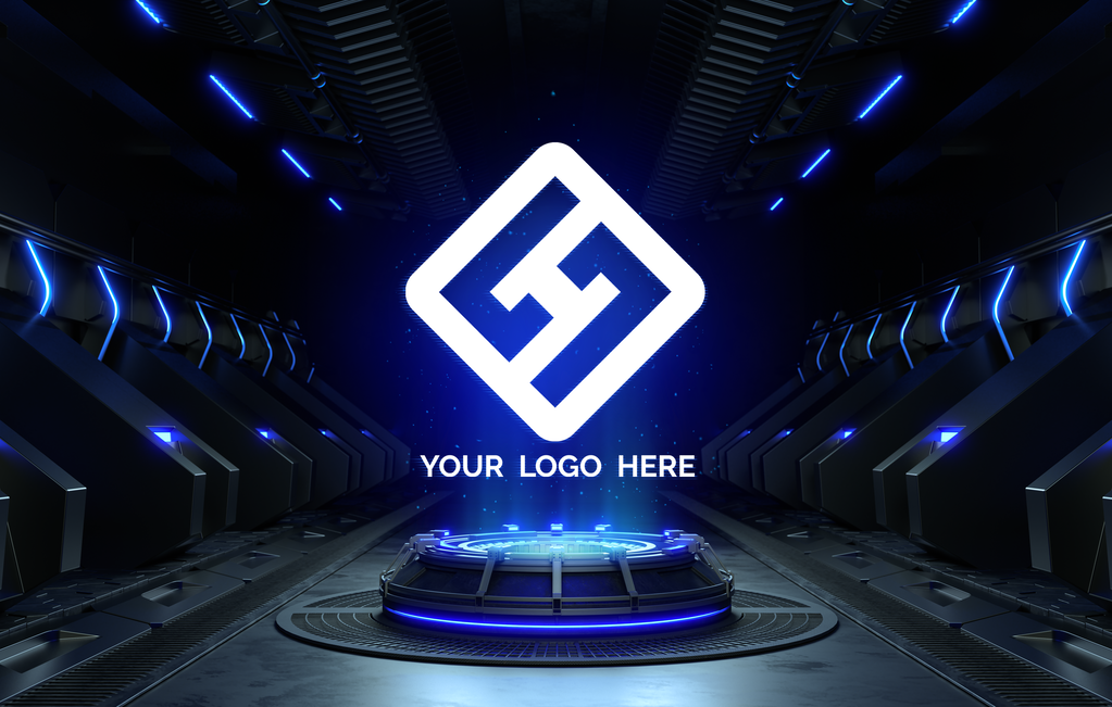 炫酷科技感光效LOGO展示样机素材