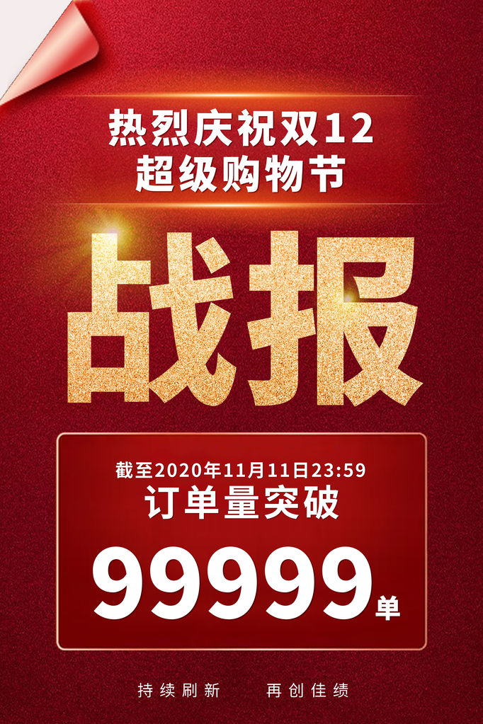 双十二促销战报电商海报设计