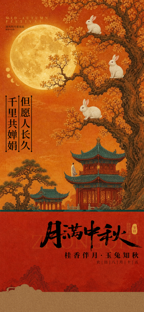 中秋节宣传海报设计模板