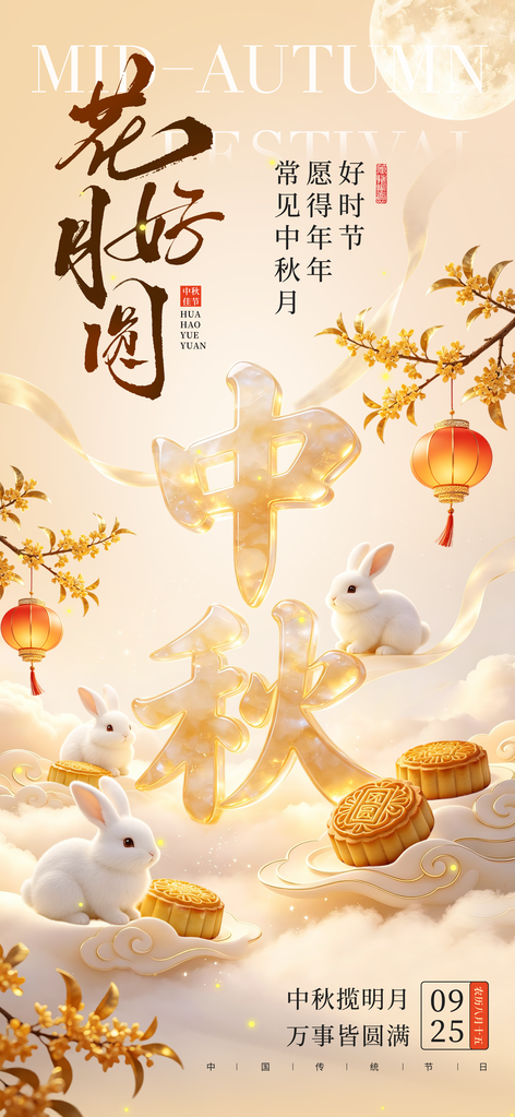 中秋节创意海报模板
