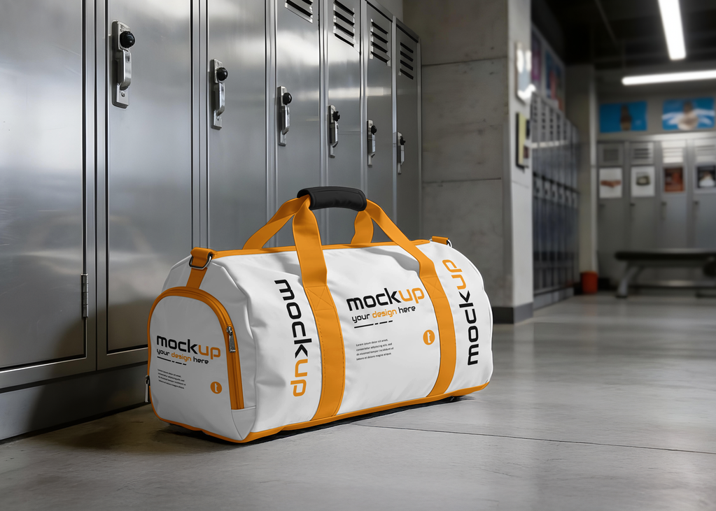 运动挎包健身用品健身房场景样机