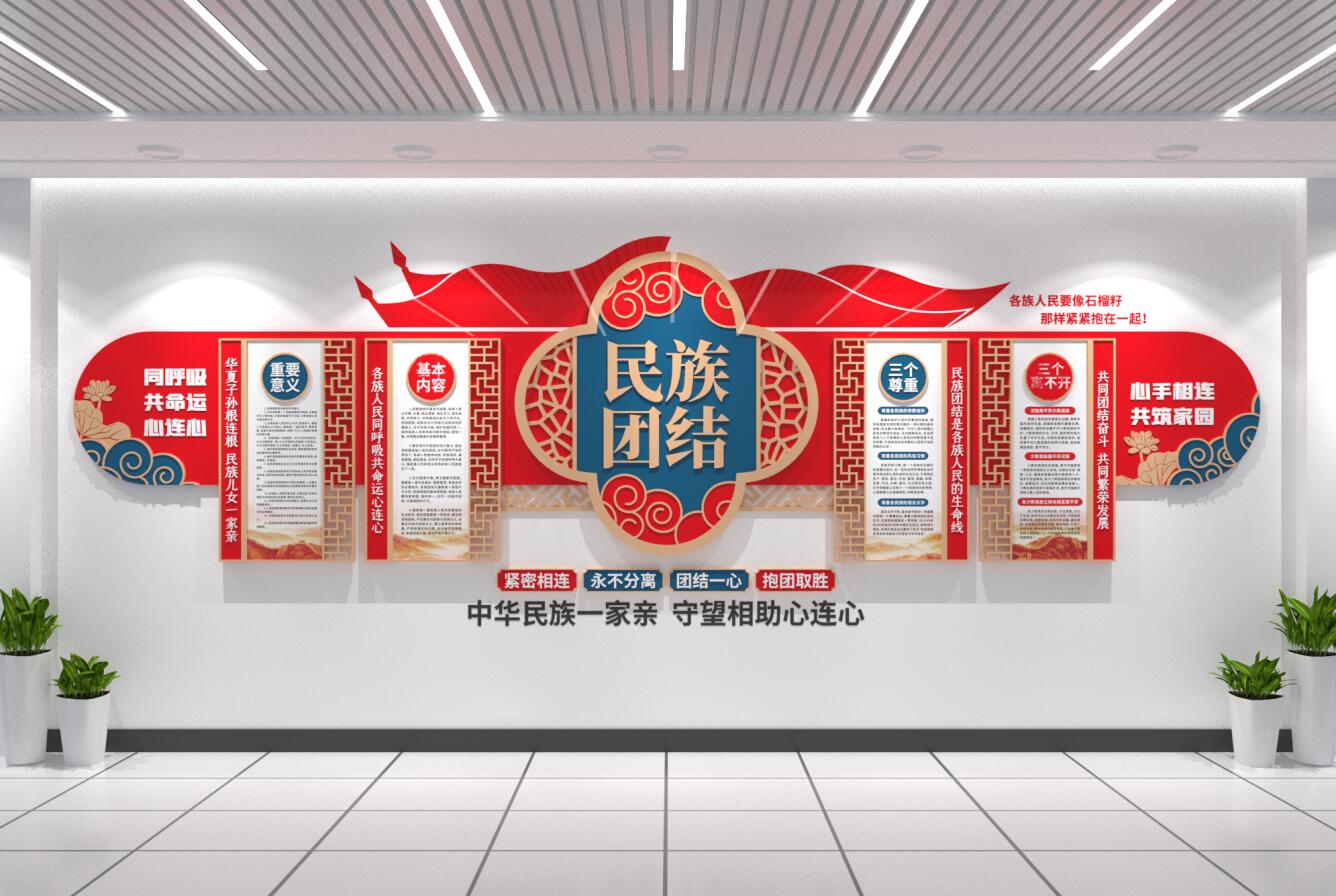 民族团结石榴籽精神共同体意识党建文化墙