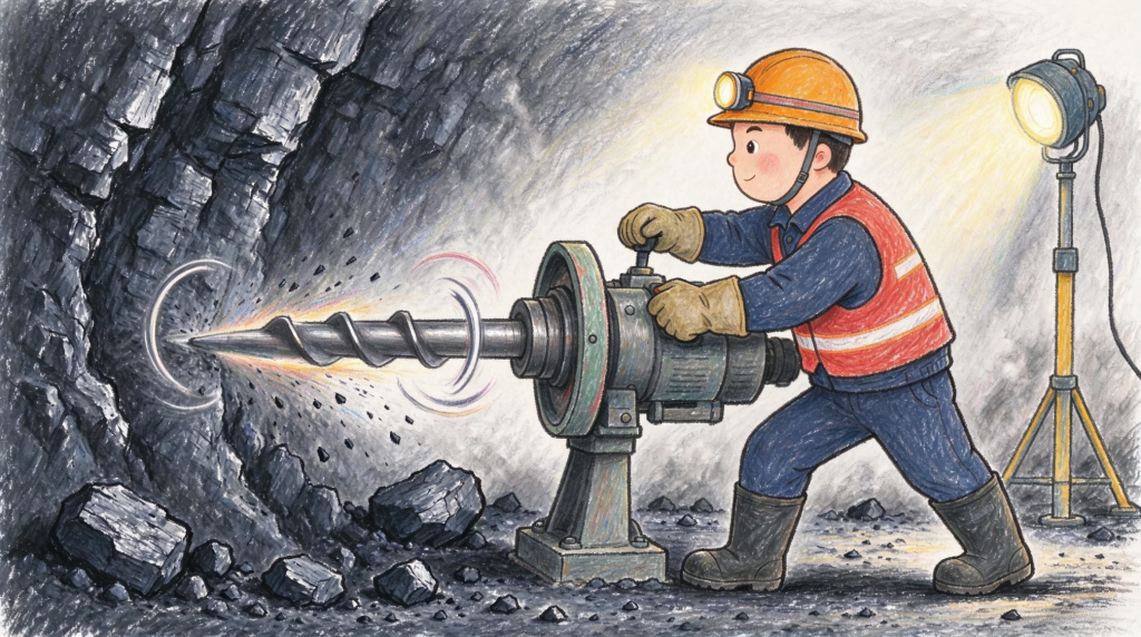 煤矿安全地下开采人物形象卡通插画