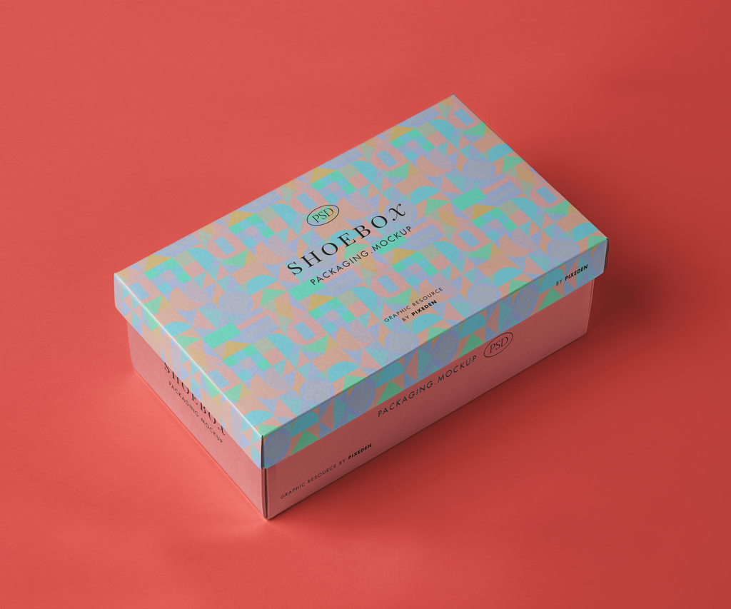 鞋盒包装盒包装外包装创意设计应用样机素材