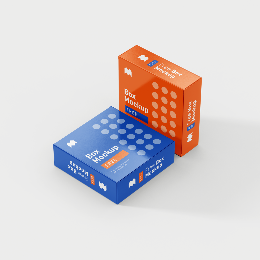 高端纸盒包装创意设计应用样机psd