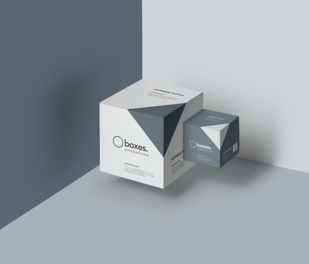 高端纸盒包装创意设计应用样机psd