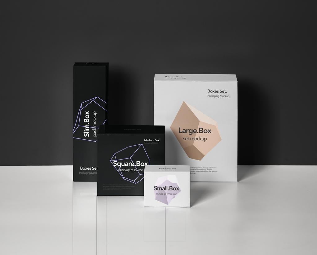 包装纸盒展示创意设计应用样机psd素材