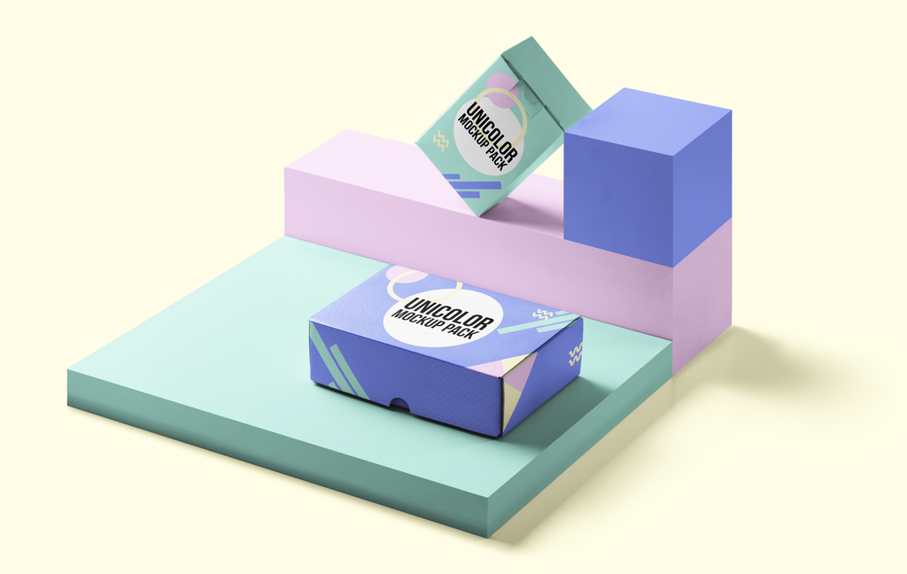 包装纸盒展示创意设计应用样机psd