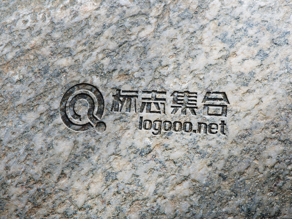 logo字体大理石材质展示样机创意设计