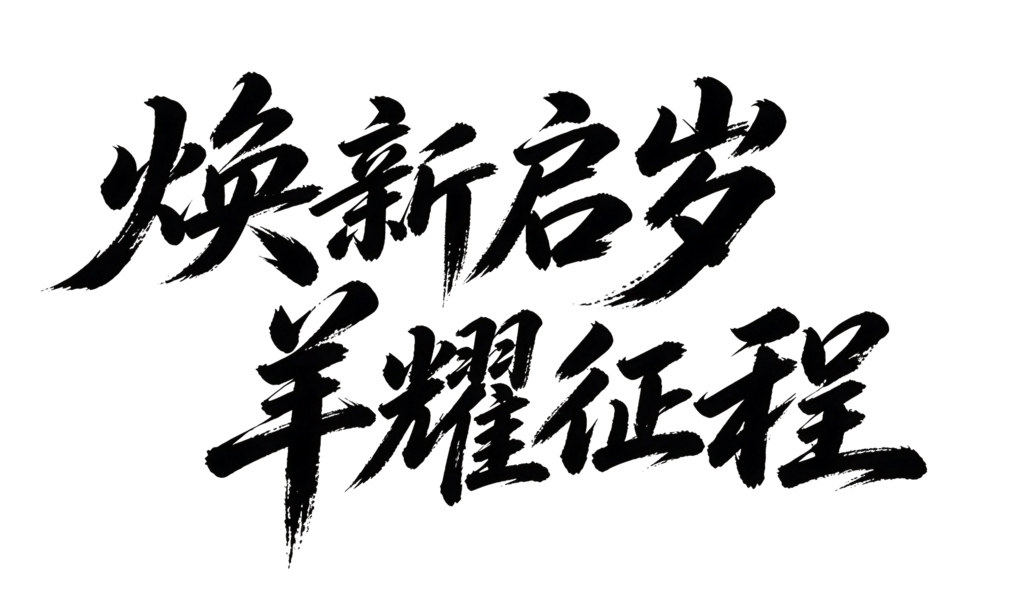 羊年新年企业年会颁奖典礼毛笔字艺术字