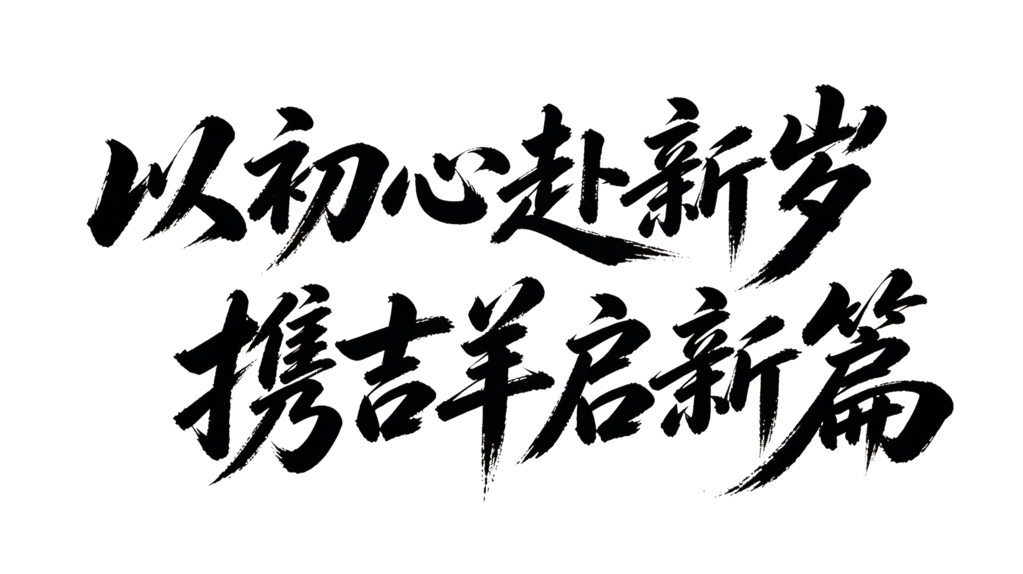 羊年新年企业年会颁奖典礼毛笔字艺术字