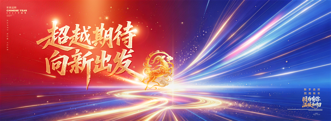 羊年新年企业年会颁奖典礼晚会展板海报