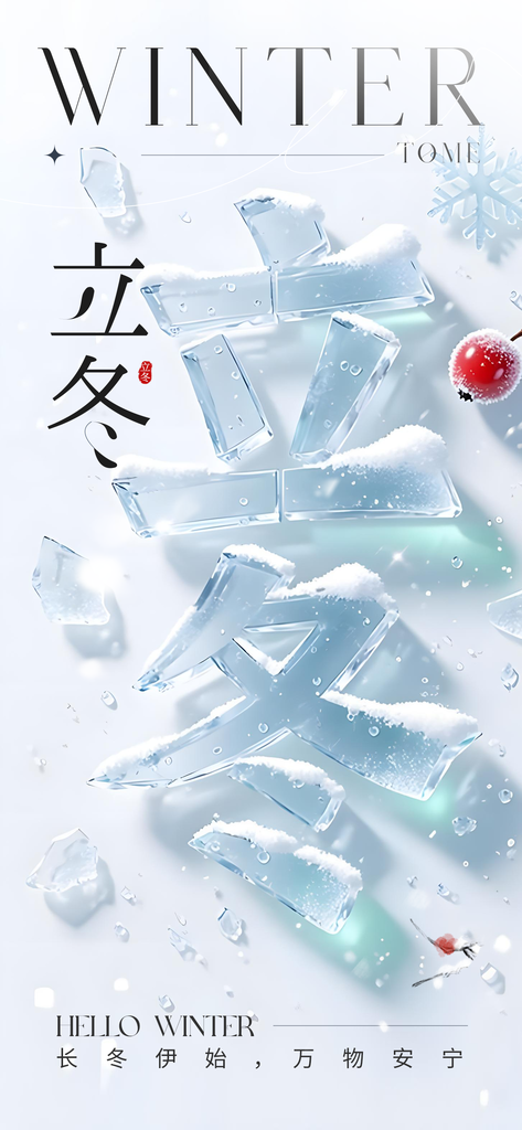 立冬冬季冬天节气简约海报