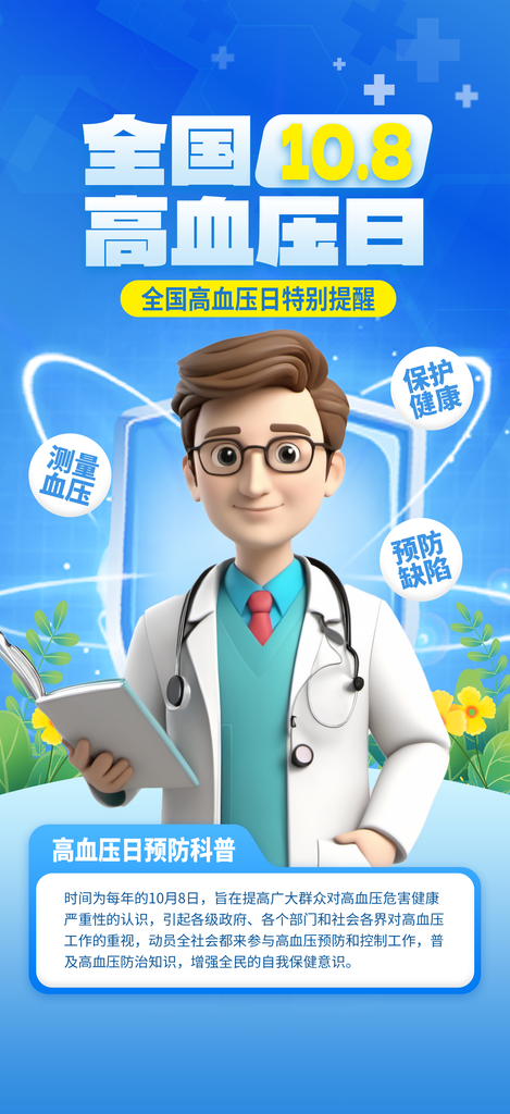 全国高血压日疾病防治医疗健康海报