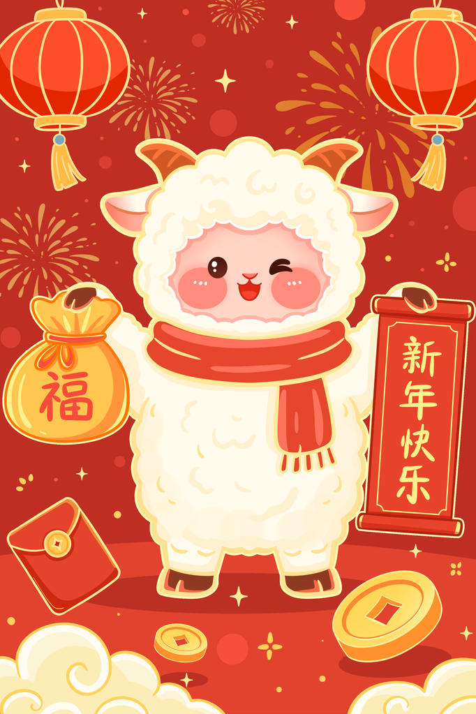 羊年新年春节2027节日海报