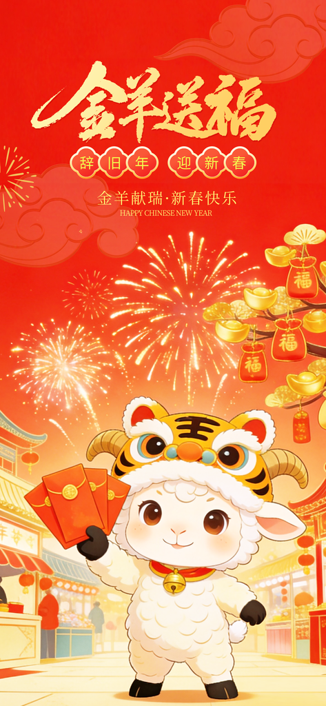 羊年新年春节2027节日海报