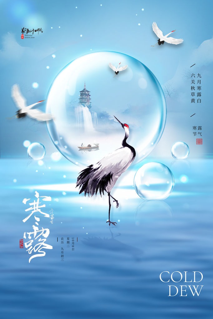 寒露二十四节气海报