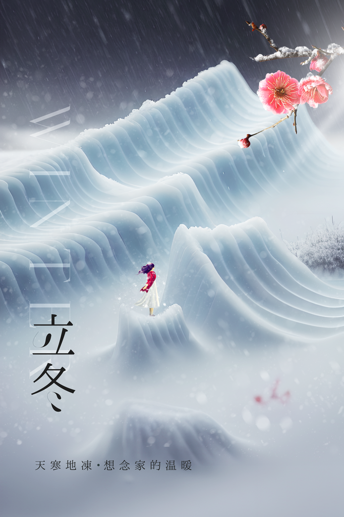 立冬冬季冬天节气简约海报