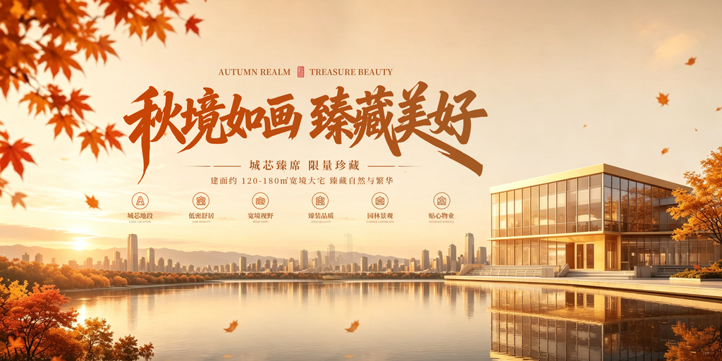 秋日秋天出行旅行秋季旅游地产海报