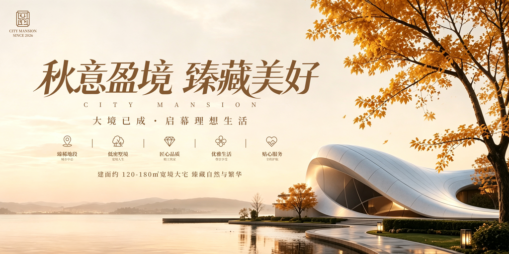 秋日秋天出行旅行秋季旅游地产海报