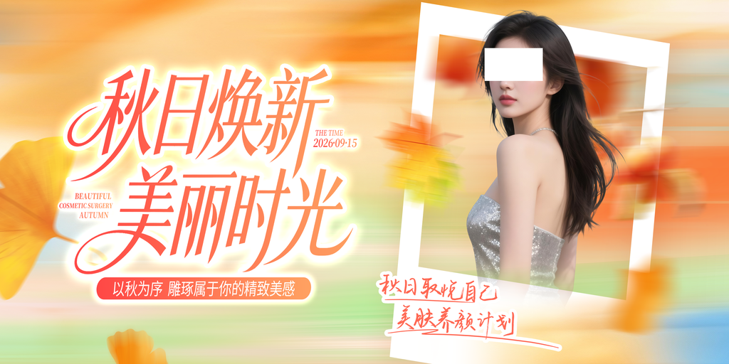 秋季医美整形养生护肤健康宣传海报