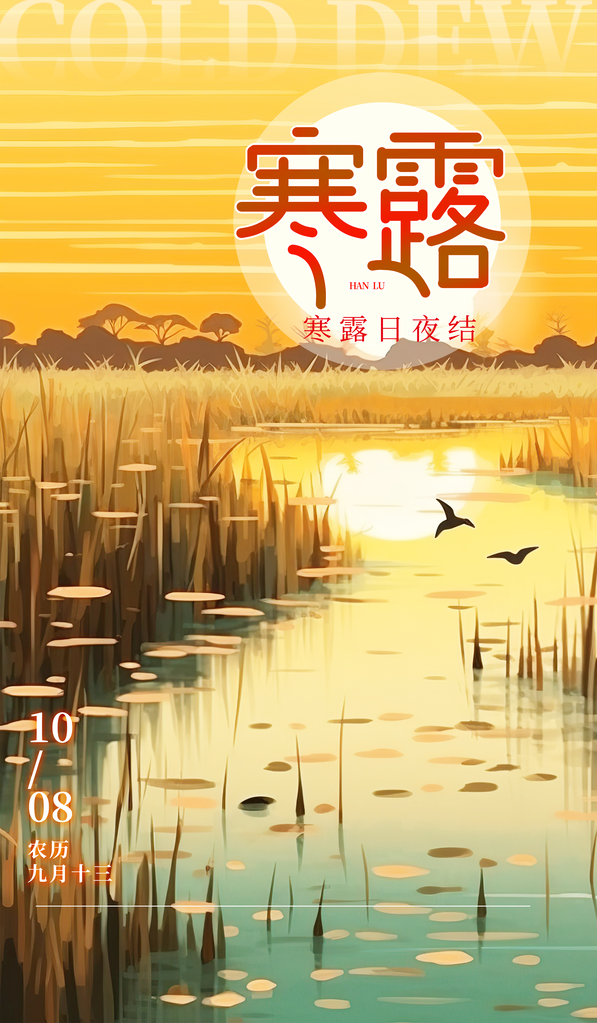 寒露二十四节气海报模板