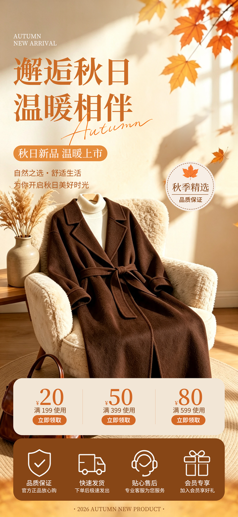 秋装秋日秋季服装新品上市购物促销海报