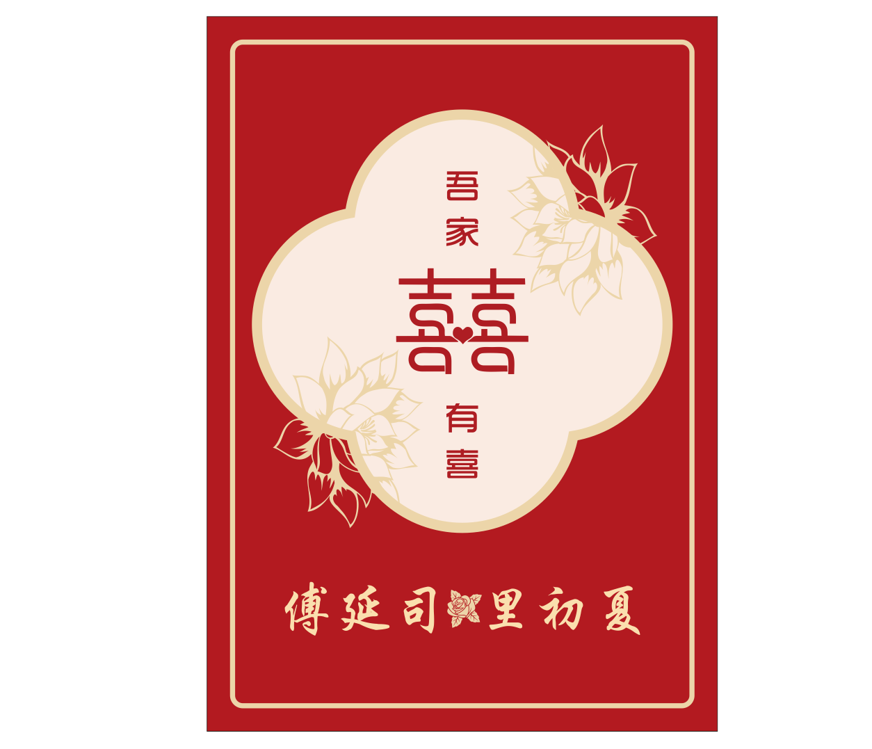 婚礼婚庆吾家有喜水牌迎宾牌海报