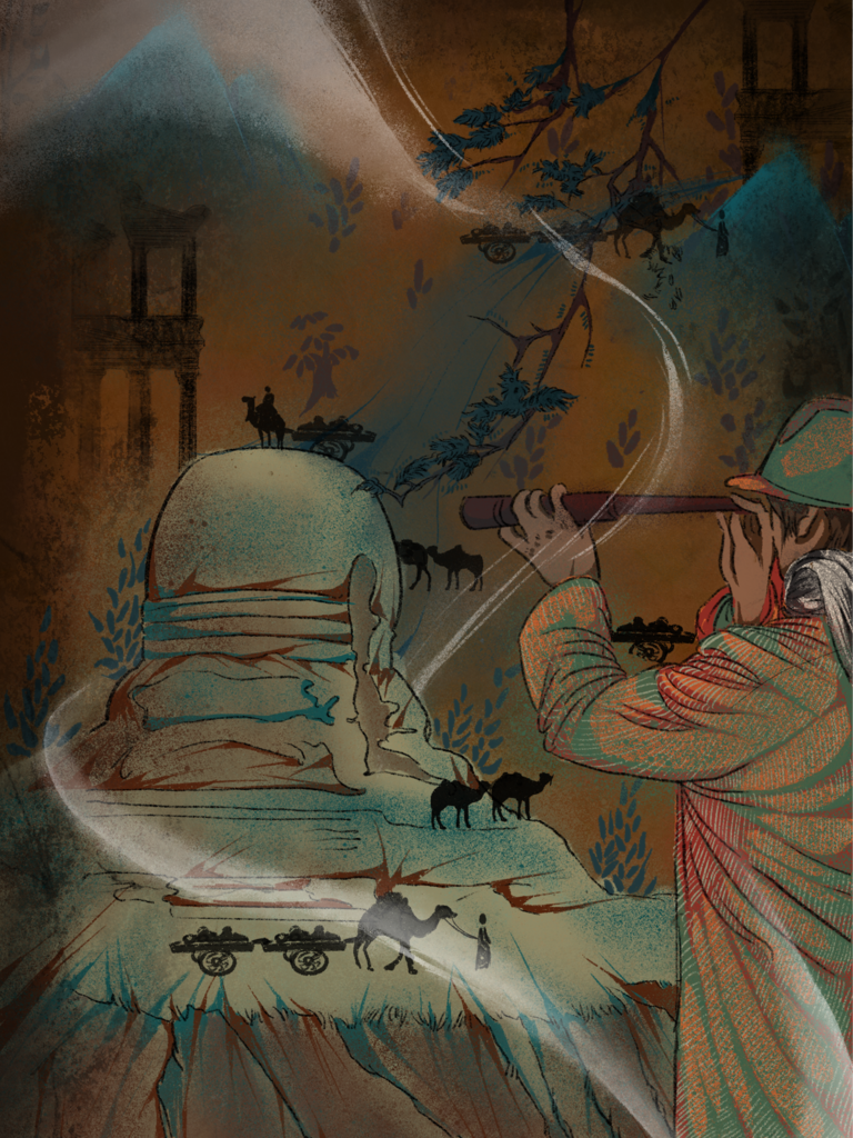 国潮敦煌神话插画壁画