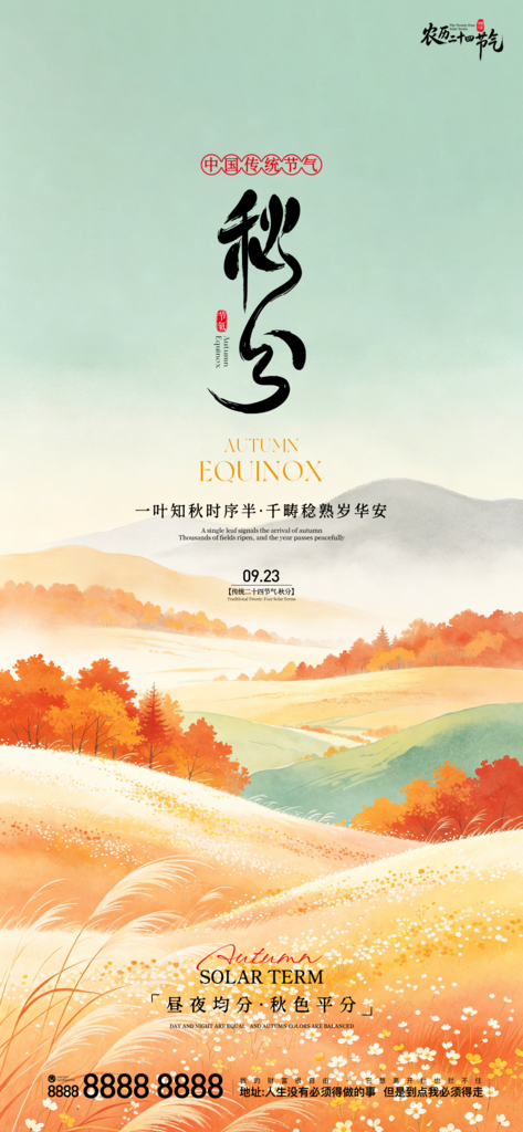 秋分地产创意海报