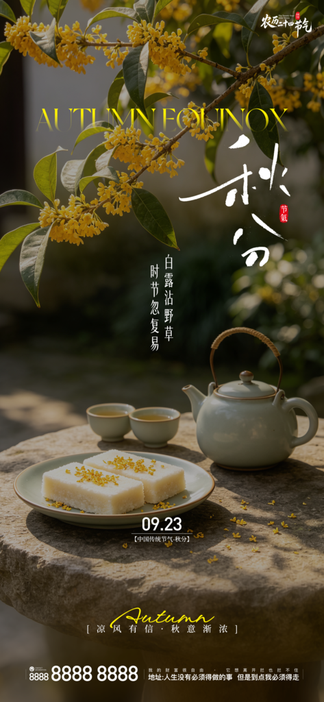 地产秋分创意宣传海报