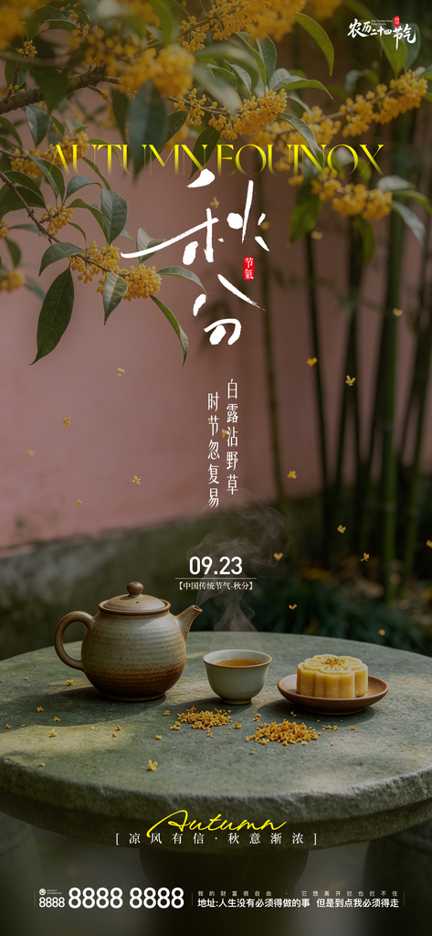 地产秋分创意宣传海报