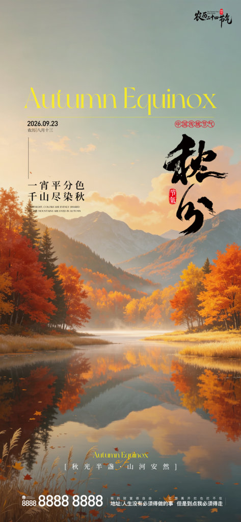 地产秋分创意宣传海报
