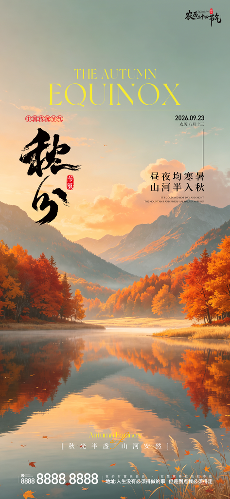 地产秋分创意宣传海报