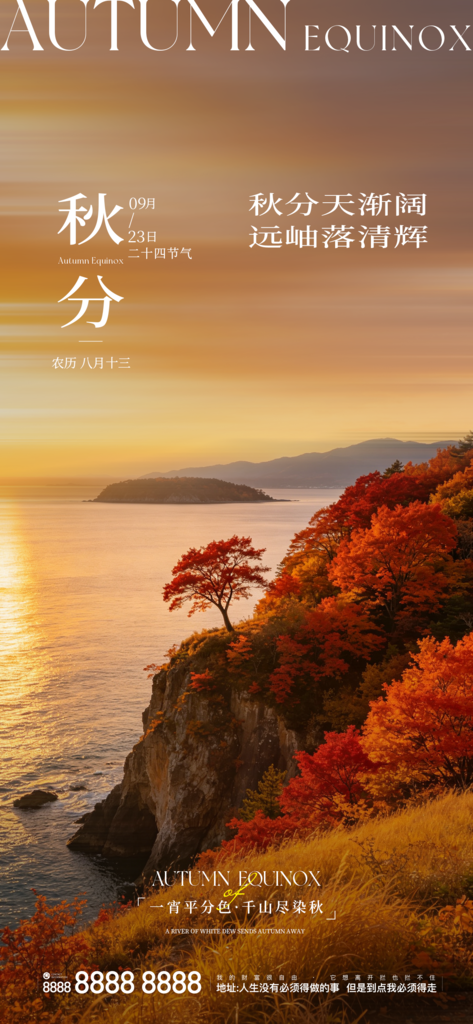 地产秋分创意宣传海报