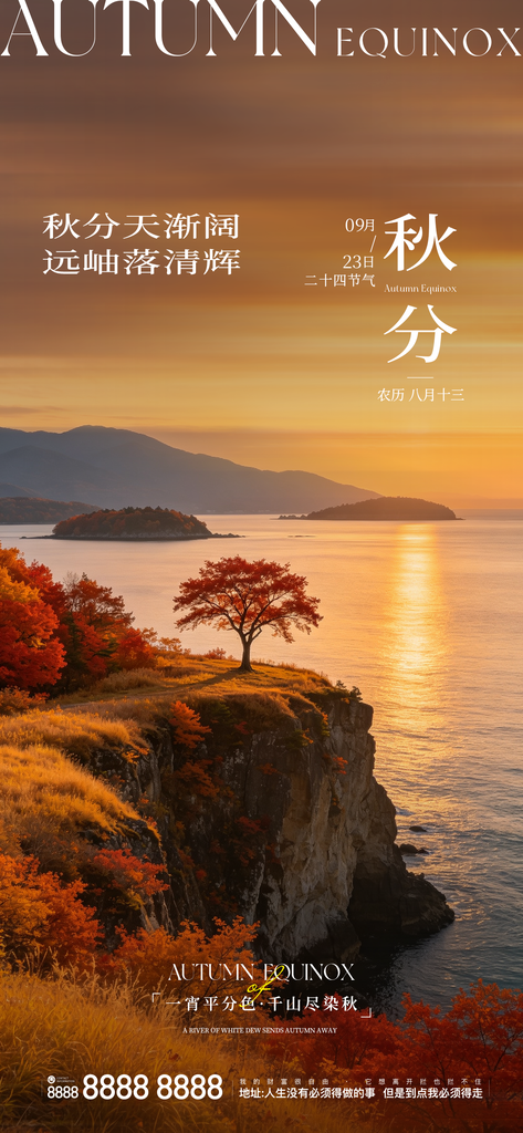 地产秋分创意宣传海报