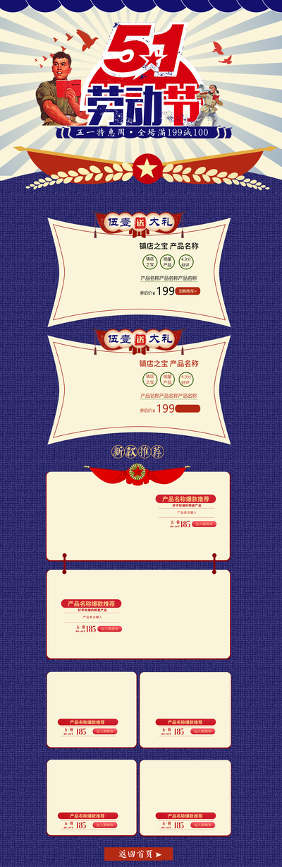 五一劳动节电商详情页宣传psd