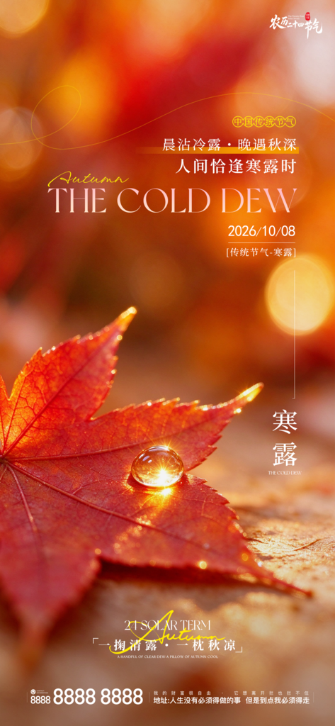 寒露节气创意宣传海报