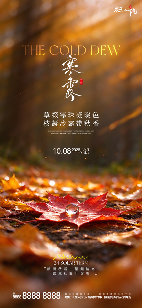 寒露节气创意宣传海报