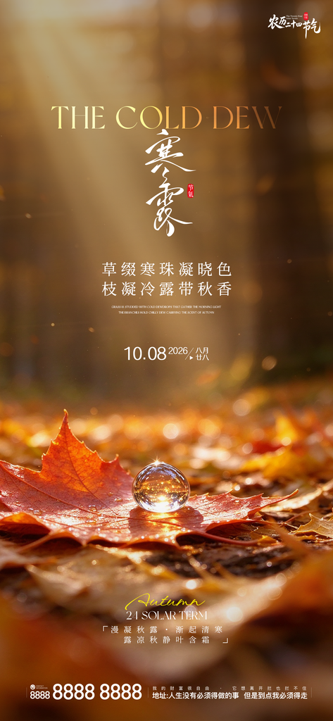 寒露节气创意宣传海报