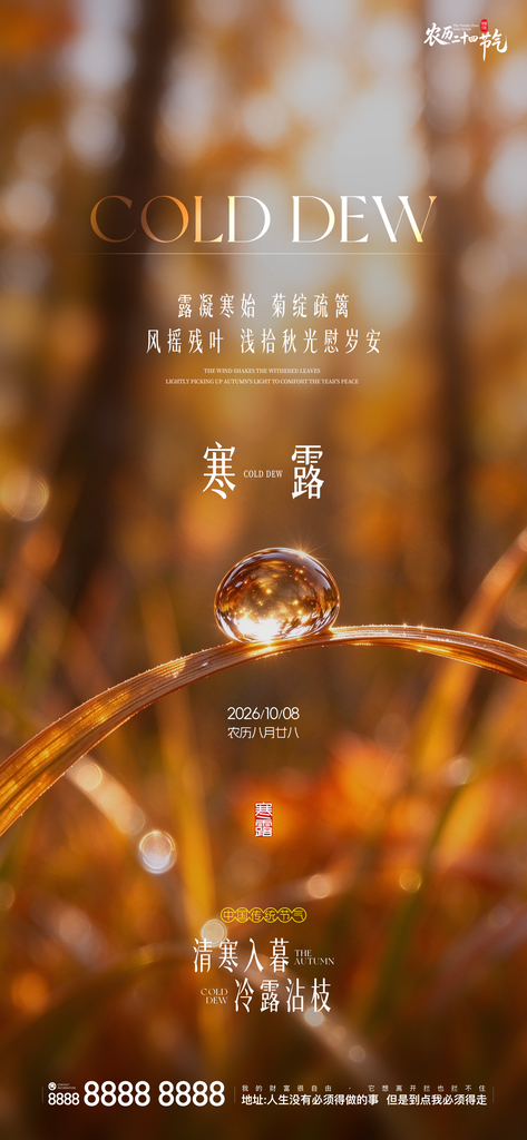 寒露节气创意宣传海报