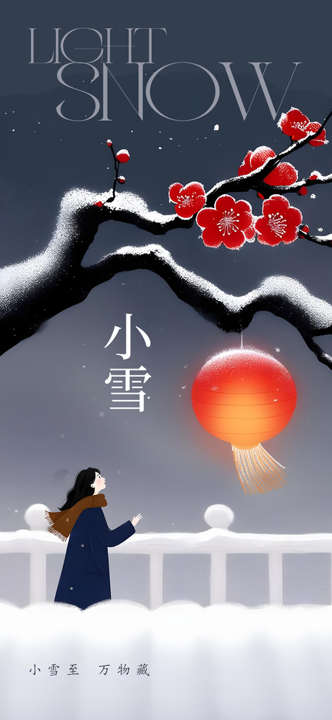 小雪节气简约活动海报