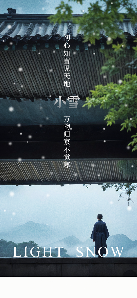 小雪节气简约日常海报