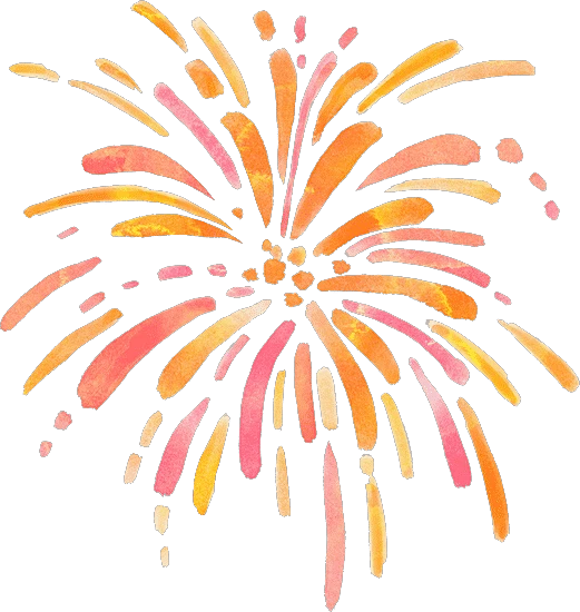烟花节日氛围水彩插画风元素