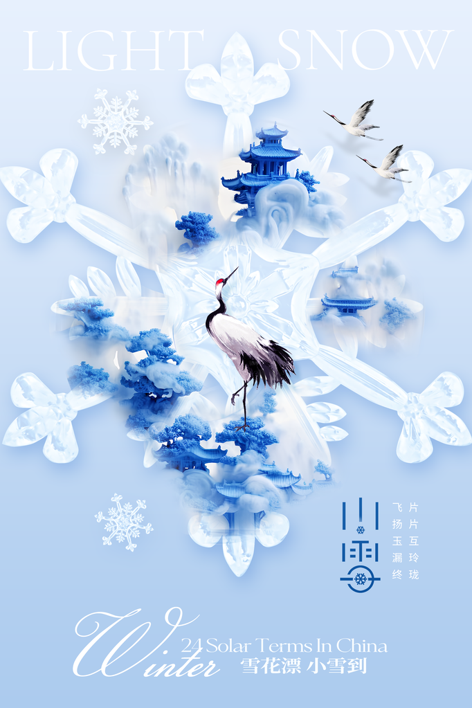 小雪节气冬季海报