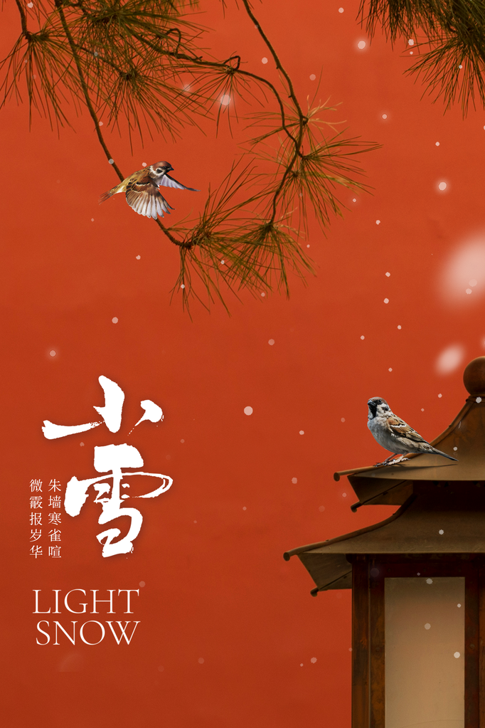 小雪节气简约日常活动海报