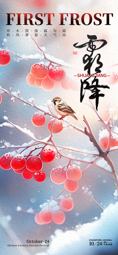 霜降节气海报设计素材