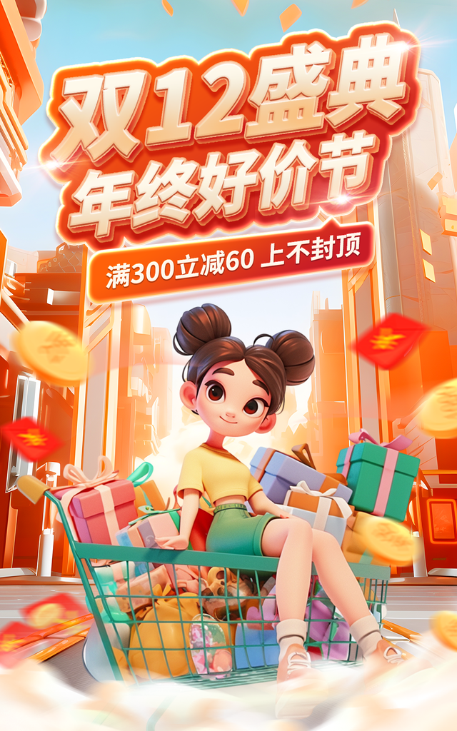 双十二双12电商促销海报设计素材