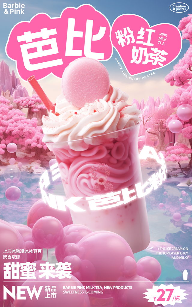 奶茶店开业促销海报设计素材